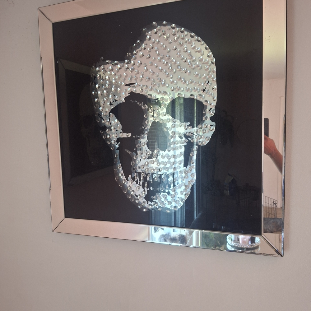 2 Crystal Skull Glass Art by Unknown Brand